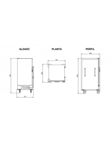 Carro caliente Eratos Mod. CC-22 GN2/1, alto