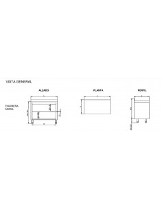 Mueble mural abierto Eratos Mod. MNA70-160M 2