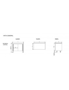 Mueble pasante puertas batientes Eratos Mod. MNBP70-240C,... 2