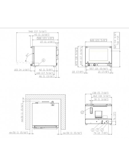 Horno Unox mod. ANNA XF023, eléctrico 4 bandejas