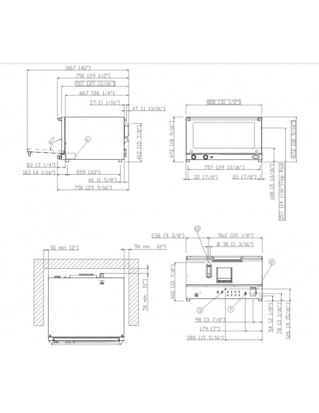 Horno Unox mod. DOMENICA XF043, electrico 4 bandejas