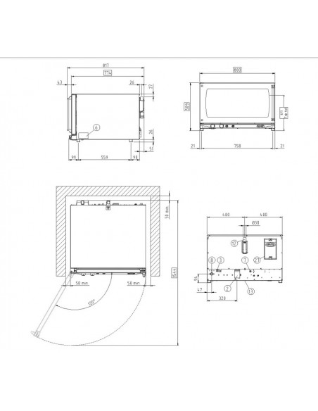 Horno Unox mod. ROSELLA XFT197, electrico apertura lateral