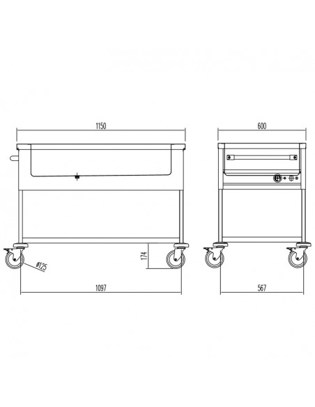 Carro baño maría Edenox Mod. CBM-311