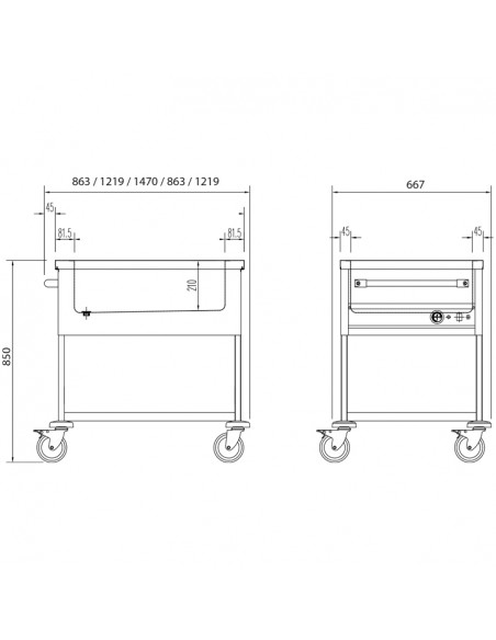 Carro baño maría Edenox Mod. CBM-411