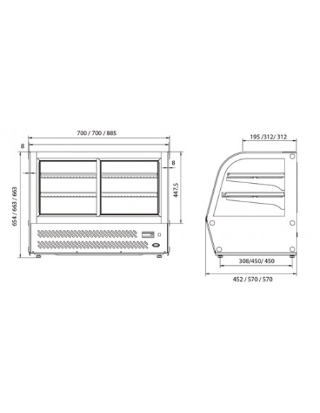 Vitrina expositora refrigerada Edenox Mod. VERS-120 HC