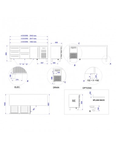 Mesa refrigerada Edenox Mod. MPS-150 HC
