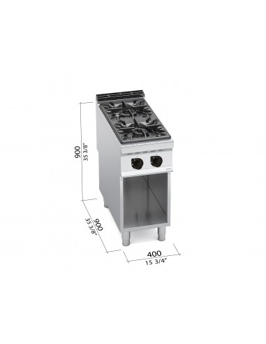 Cocina de 2 fuegos Bertos Mod. G9F2M, a gas