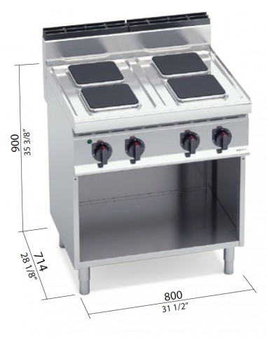 Cocina 4 fuegos Bertos Mod. E7PQ4M, electrica