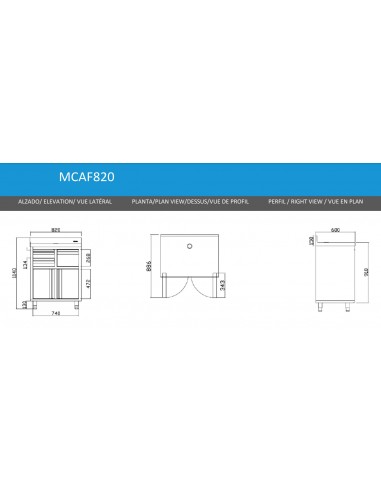 Mueble cafetero Infrico Mod. MCAF 820