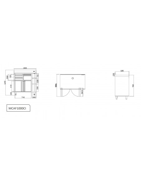 Mueble cafetero Infrico Mod. MCAF 1000 CI, cuerpo a izquierda