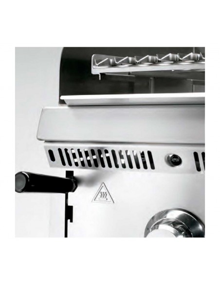 Barbacoa piedra volcanica Mainho Mod. PB-120, rejilla de acero pavonado a gas