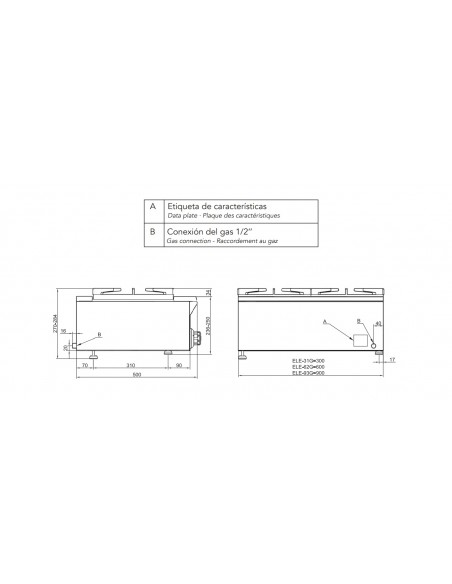 Cocina 1 fuego Mainho Mod. ELE-31G, a gas