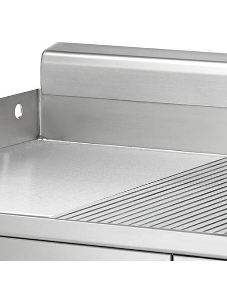 Fry-top de acero rectificado Mainho Mod.PLR-60ET, placa lisa/ranurada electrica