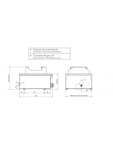 Cocina wok Mainho Mod. ELW-41G, a gas