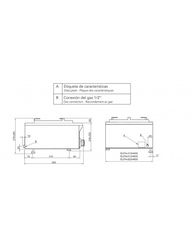 Paellero doble Mainho Mod. ELPA-82G, a gas