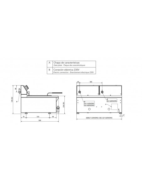 Freidora Mainho Mod. ELF-62EMG, electrica con grifo