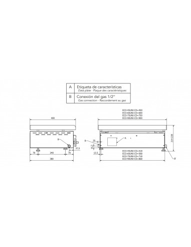 Plancha de Cromo duro Mainho Mod. ECO-75CD UNI,...
