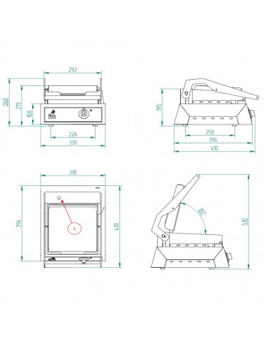 Grill FM mod. GR 1, electrico acanalado