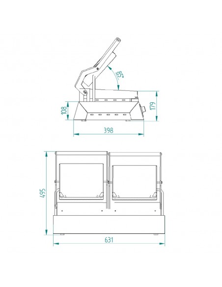 Grill doble FM mod. GR 2, electrico acanalado