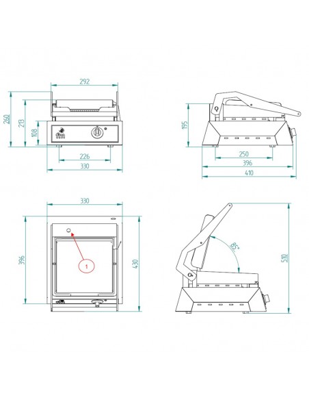 Grill FM mod. GRL 1, electrico plancha base lisa