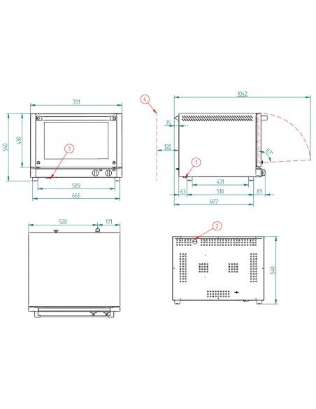 Horno de conveccion FM Mod. RX 424 PLUS, electrico