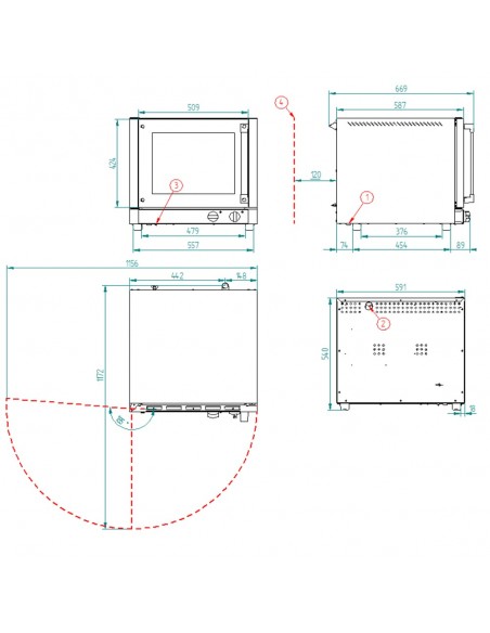 Horno de conveccion FM Mod. RXL 304, electrico apertura lateral