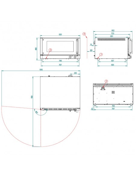 Horno de conveccion FM Mod. RXL 603 H, electrico apertura lateral con humidificador