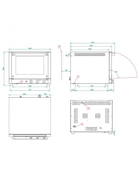 Horno de conveccion FM Mod. RX 424 HG, electrico con humidificador y grill
