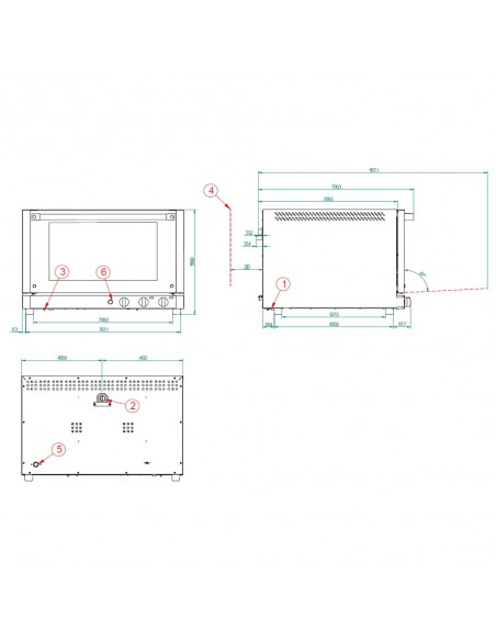 Horno de conveccion FM Mod. RX 604 PLUS HG, electrico con humidificador y grill
