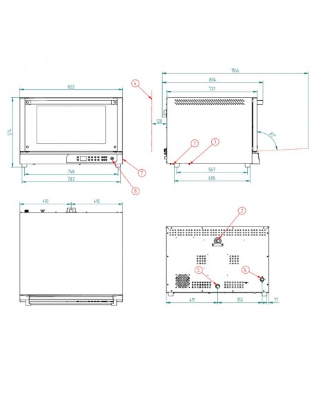 Horno de conveccion FM Mod. RXD 604 PLUS V2'4, electrico