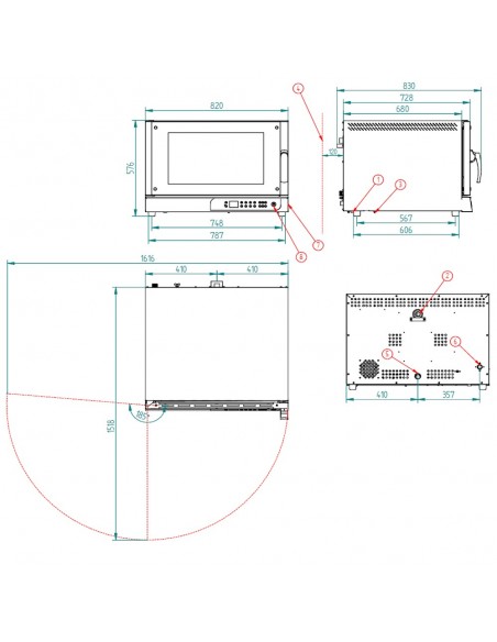 Horno de conveccion FM Mod. RXDL 604 PLUS V2'4, electrico apertura lateral
