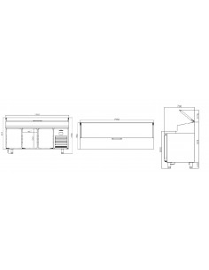 Mesa refrigerada de ensaladas Infrico Mod. BMGN 1960 EN 2