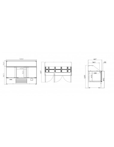 Mesa refrigerada de kebab Infrico Mod. ME 1003 KB