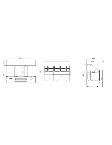 Mesa refrigerada de kebab Infrico Mod. ME 1003 KB