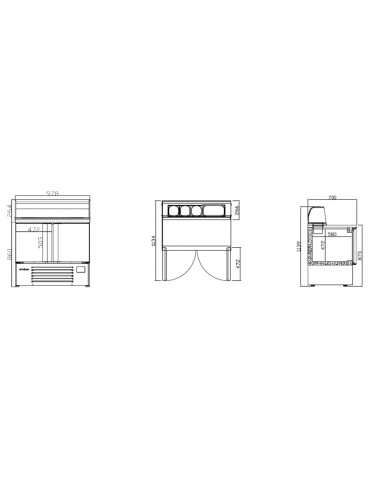 Mesa refrigerada de pizzas Infrico Mod. ME...