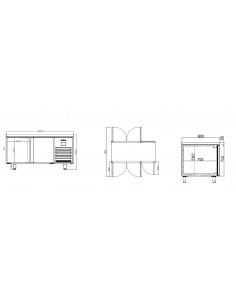 Mesa refrigerada central Infrico Mod. MR 1620 PDC,... 2