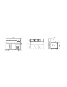 Mesa refrigerada de pizzas Infrico Mod. MP 1740 2