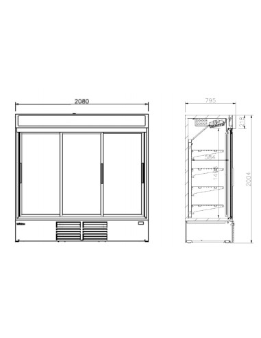 Expositor refrigerado Infrico Mod. ERC 200, con...