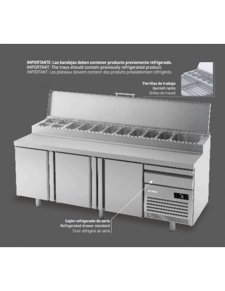 Mesa refrigerada de pizzas Infrico Mod. MPL 1740