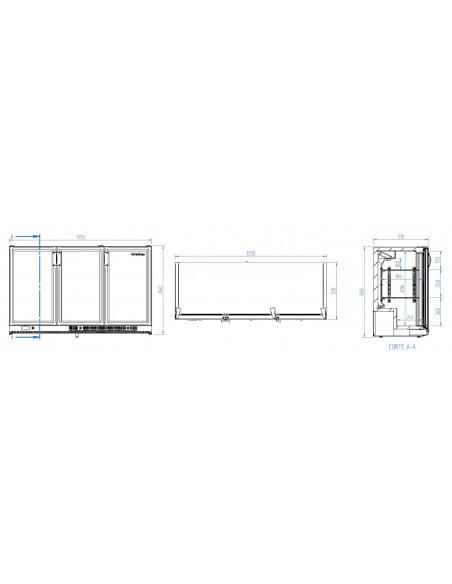 Expositor refrigerado horizontal Infrico Mod. ERV 35 II SH