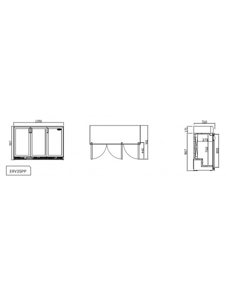 Expositor refrigerado horizontal Infrico Mod. ERV 35 PP