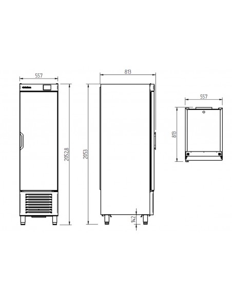 Armario refrigerado Infrico Mod. AN 401 CR, con puerta de cristal