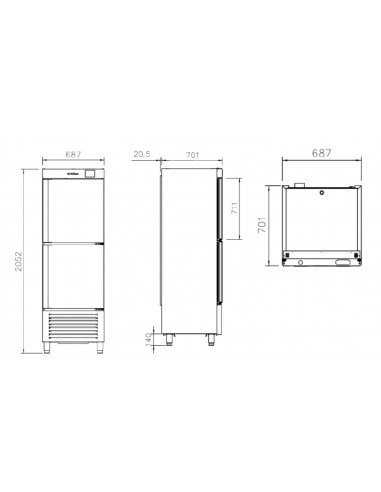 Armario refrigerado Infrico Mod. AN 502 T/F