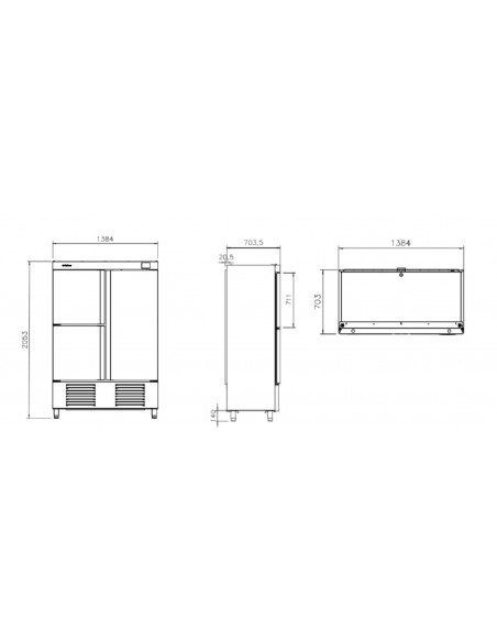 Armario refrigerado Infrico Mod. AN 1003 T/F