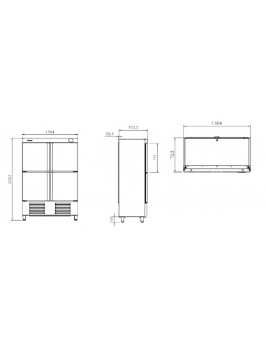 Armario refrigerado Infrico Mod. AN 1004 T/F