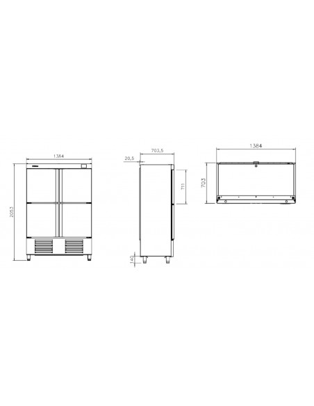 Armario de congelacion Infrico Mod. AN 1004 BT