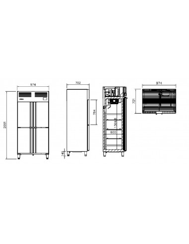 Armario de refrigeracion Infrico Mod. AGN 604
