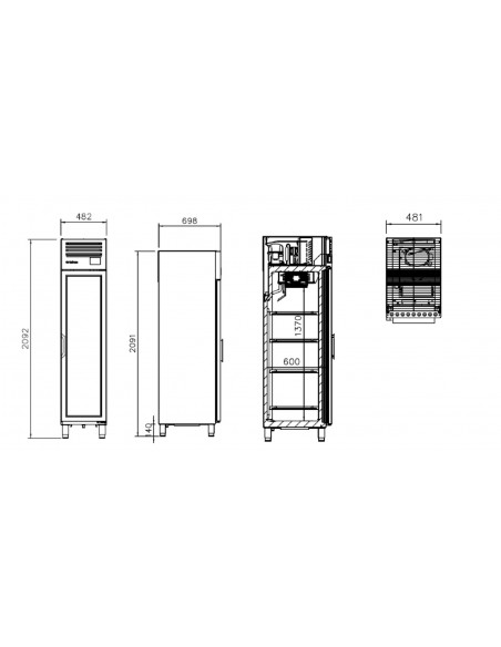 Armario de refrigeracion Infrico Mod. AGN 300 CR, puerta de cristal
