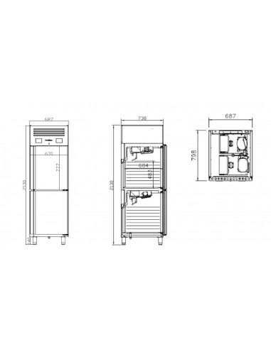 Armario mixto Infrico Mod. AGN 702 MX