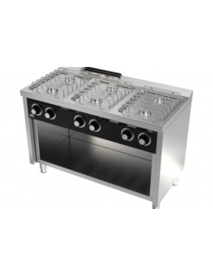 Cocina con estante 6 fuegos Fainca Hr Mod. CB6F600E, a gas